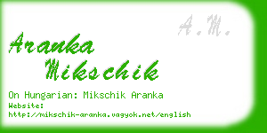 aranka mikschik business card